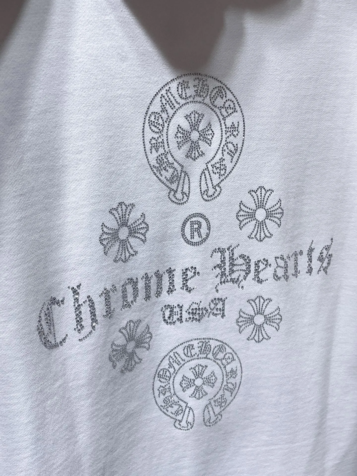 P270 Chrome Hearts Autumn and Winter 2025 Counter Synchronization Heavy-duty hot-drilled horseshoe Sanskrit letter cross Improved customized version 1:1 high-gram weight high-quality fabric Recommended color: white black Size: S, M, L, XL